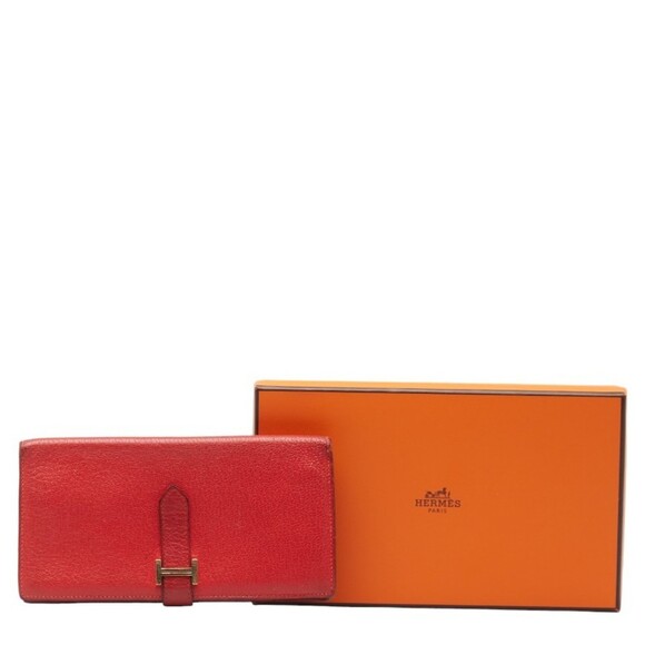 HERMES Red Leather Wallet - Picture 11 of 12